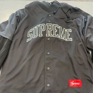 Supreme Black Button-Up Jersey